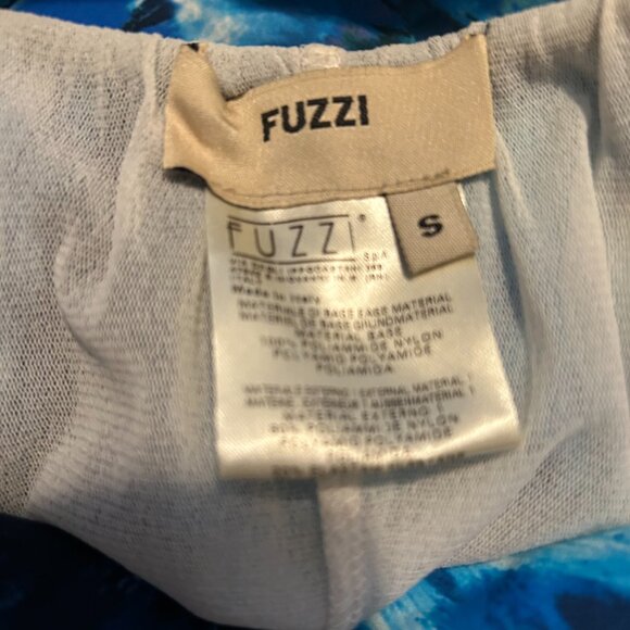 Fuzzi Floral Print Strapless Dress Blue Floral Size Small - Picture 3 of 3